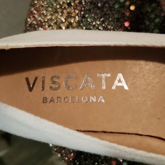 Viscata Barcelona white and tan Espadrille Wedges Size 39(9) EUC - Picture 10 of 11